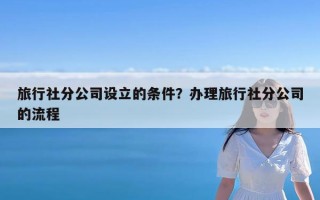 旅行社分公司设立的条件？办理旅行社分公司的流程