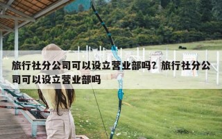 旅行社分公司可以设立营业部吗？旅行社分公司可以设立营业部吗