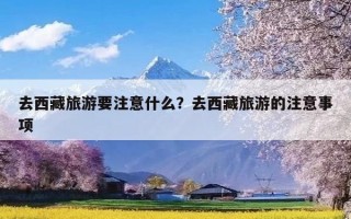去西藏旅游要注意什么？去西藏旅游的注意事项