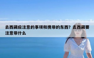 去西藏应注意的事项和携带的东西？去西藏要注意带什么