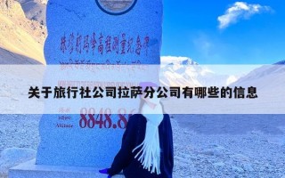 关于旅行社公司拉萨分公司有哪些的信息