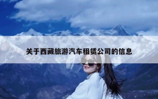 关于西藏旅游汽车租赁公司的信息